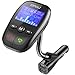 QPAU Bluetooth FM Transmitter, Wireless In-Car Hands-free Talking Music Active Showing W 1.44 Inch Display and 3 Ports USB Car Charger (Black)