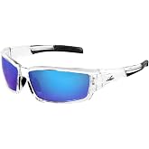GGS Maki Sunglasses with Anti-Fog, Scratch-Resistant Lenses | Lightweight Safety Glasses with Ice Blue Mirror Lenses and Crystal Clear Frame for Hunting, Shooting and Outdoor Sports