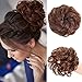 AISI BEAUTY 100% Human Hair Scrunchies Extension Curly or Messy Bun Hair Pieces for Women Donut Updo Ponytail Hair Chignons