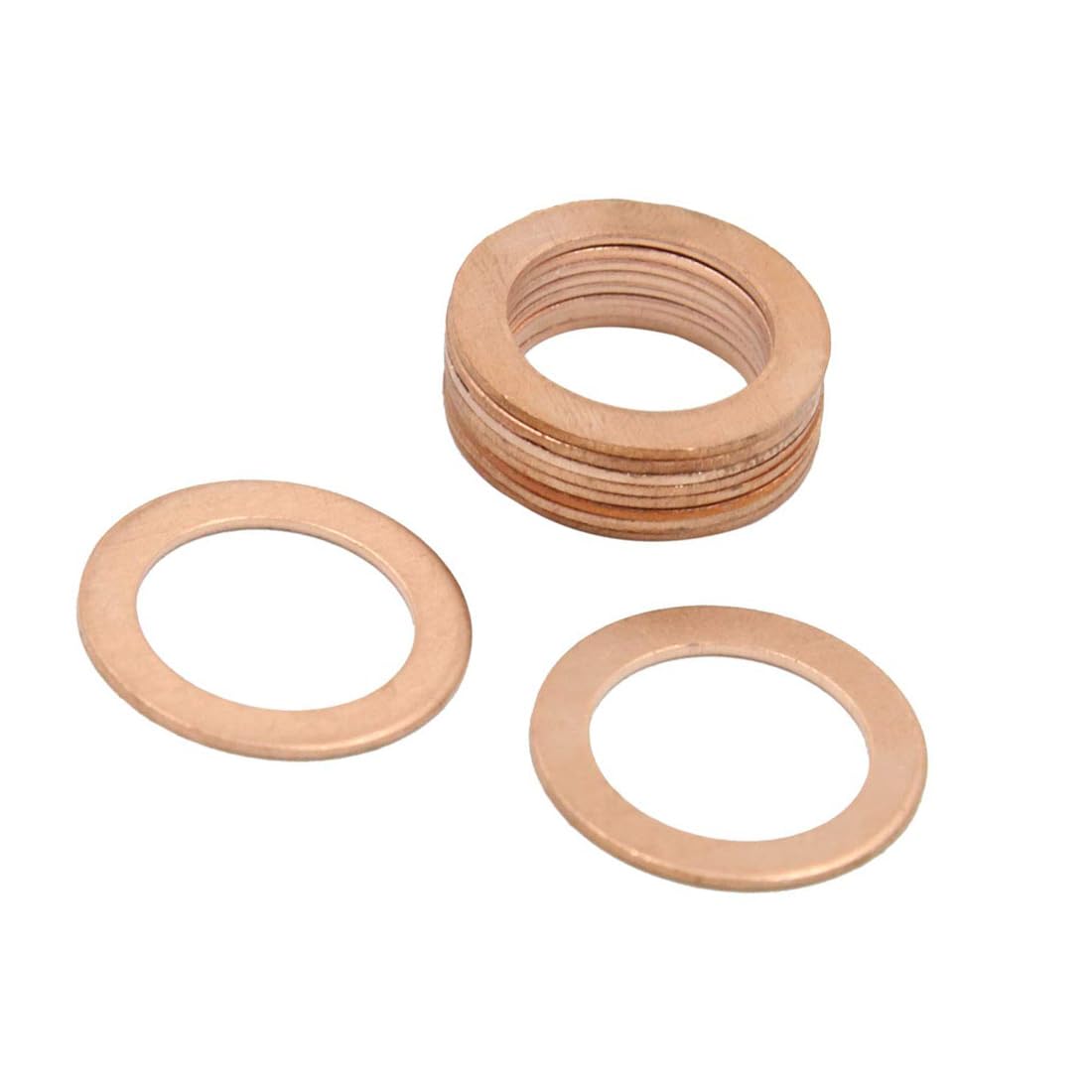 10pcs 16mm Inner Dia Copper Crush Flat Washers Car Engine Sealing Gaskets Rings (M16*24 * 2.0)