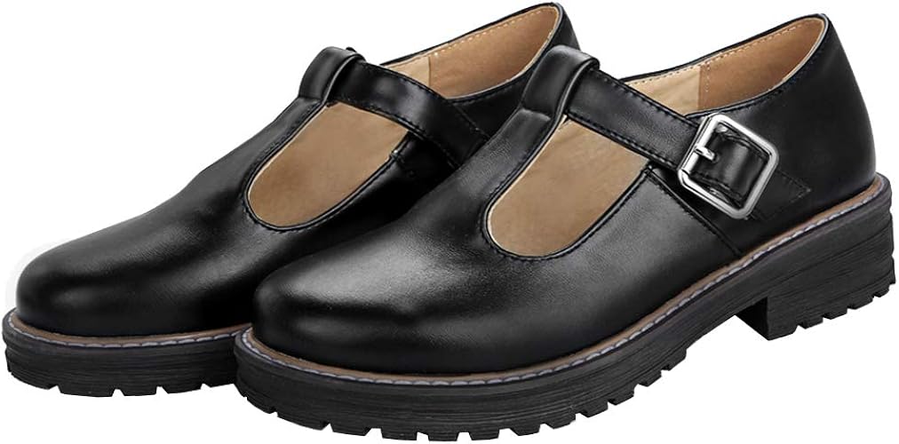 Caradise Womens T Strap Mary Jane Chunky Low Heel School Uniform Dress Shoes Size 6 B(M) US