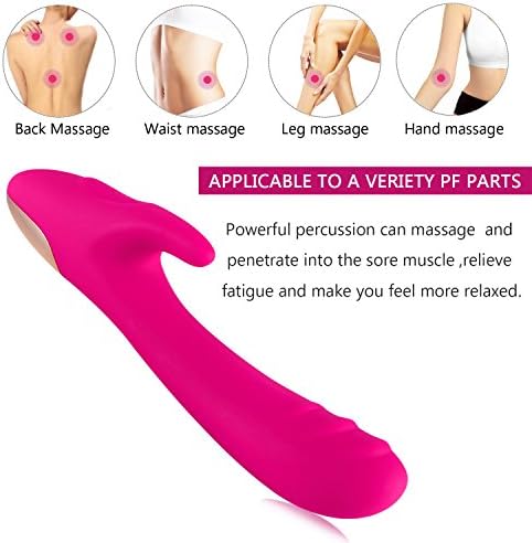 Handheld Wireless Waterproof Wand Massager - Dual Powerful Motors - Medical Grade Silicone - USB Charging - 30 Speeds Mode - Suitable for Carrying When Traveling.(Rose Red)
