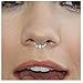 COCHARM 16g Silver 8mm Clicker Septum Rings Clear CZ Diamond Sparkling Daith Earrings Jewelry for Women Men