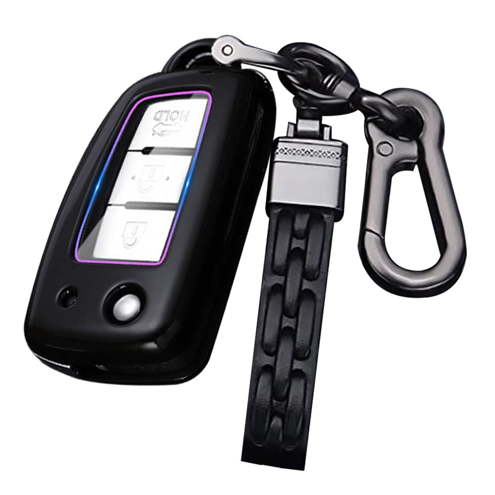 Photo 1 of *** DIFFERENT MODEL *** Ontto Fit for Nissan Flip Key Fob Case ABS Car Key Cover Glove Protection and Decoration for Rogue Rogue Select Rogue Sport Sylphy Pulsar Sentra Remote Key Black