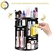 360 Spinning Makeup Organizer, Round Storage Rack Makeup Carousel Cosmetics Shelf Tower for Countertop and Bathroom, Black