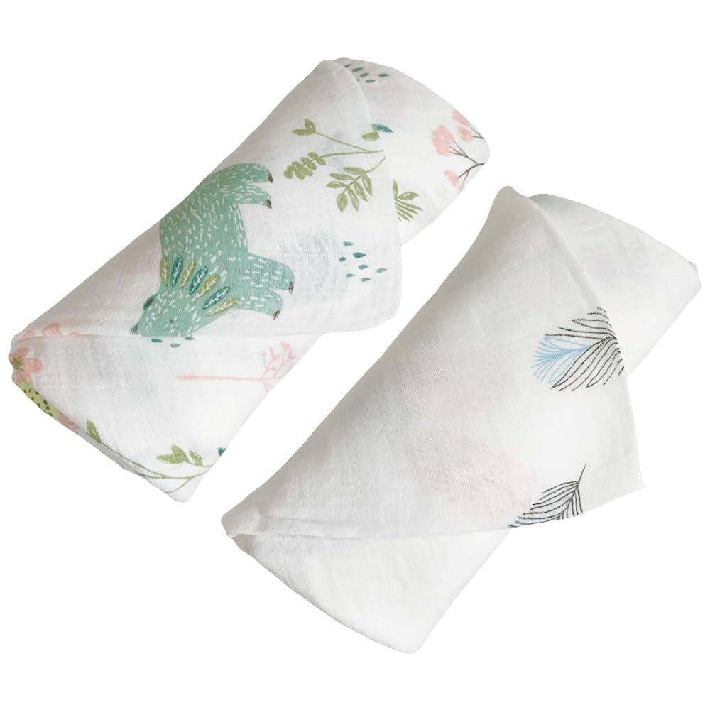 SGAVAHSG Large Bamboo Muslin Cloths for Baby 2-Pack 120X120cm Muslin Swaddle Wrapping Blankets Big Muslin Squares and Receiving Blanket for Newborn Infant Essentials Organic Cotton Towel
