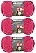 Bernat Softee Chunky Yarn Bundle ,Super Bulky #6, 3 Skeins Hot Pink 28416
