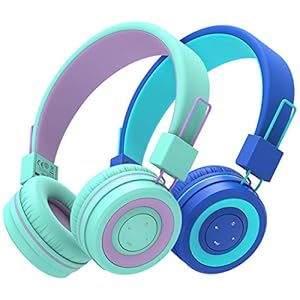 iClever [2 Pack] BTH02 Kids Wireless Headphones – Online Schooling Headphones for Kids with MIC, Volume Control…