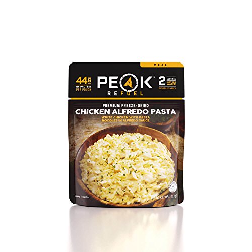Peak Refuel Chicken Alfredo Pasta | 2 Serving Pouch | Freeze Dried Backpacking and Camping Food | Amazing Taste | Quick Prep