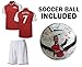 Kit bag ALEXIS #7 Jersey + Soccer Ball Youth sizes - Red Kids Soccer Jersey + Shorts + Alexis Sánchez A #7 Size 5 Ball