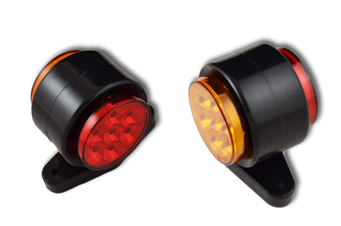 Ardillion 2 x 24V LED 14 SMD RED AMBER SIDE MARKER OUTLINE LIGHTS CLEARANCE POSITION LAMPS FOR TRUCK LORRY TRAILER TRACTOR WAGON CHASSIS BUS UNIVERSAL USAGE