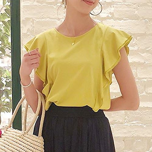Amazon フレディ グロスター レディース Fredy Gloster 袖フリルプルオーバーカットソー イエロー 38 Tシャツ カットソー 通販