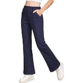 QBK Girls Flare Dress Pants Kids School Uniform Bell Bottoms with Elastic Waist for Teens Size 4-15 Years