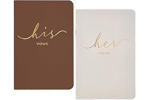 Urnseh Wedding Vow Books His And Hers, Officiant Book For Wedding Ceremony, Gold Foil Wedding Notebook Bride Groom Booklet For Wedding Gifts, 28 Pages, 5.9" X 3.9", Wedding Journal, Terracotta beige