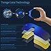 TOREGE Polarized Sports Sunglasses for Men Women Cycling Running Driving TR033(White&Blue Tips&Blue Lens)