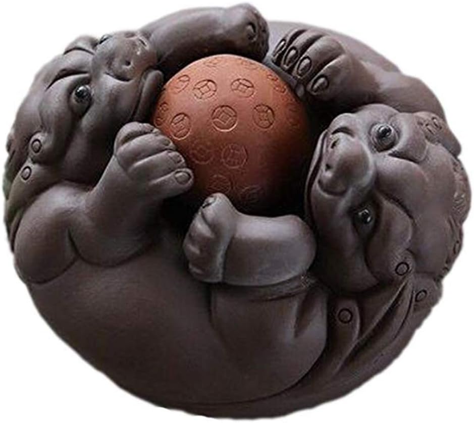 Never King Chinese Handmade Profits Pouring in from All Sides Lucky Zisha Tea Pet Gift for Tea Lover