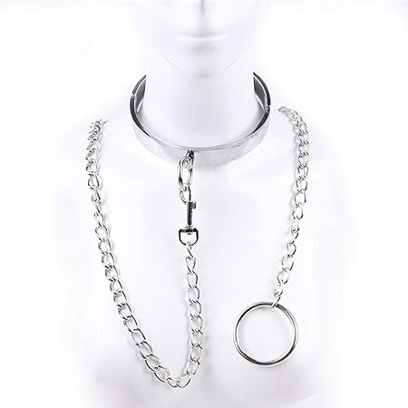 SM Metall Halsband Knechtschaft Kragenzug mit langer Kette Erotisch Sexy Spielzeug,Male