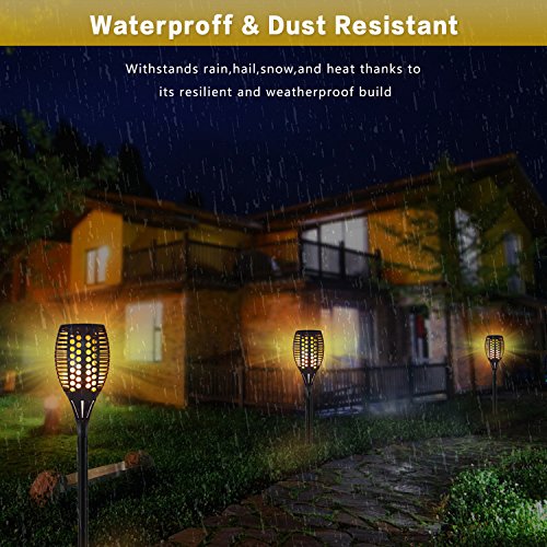 image for A plus life Solar Torch Light with Flickering Flame Lighting,Wireless 