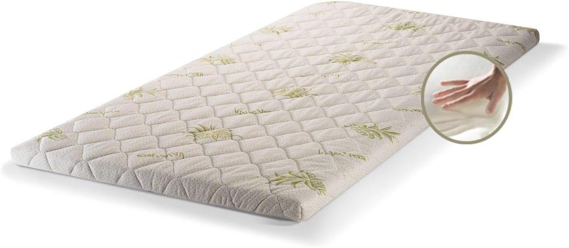 Sleepmode Memory Mattres Topper Zippmode in Removable Machinewash Aloe Vera Fabric Case (Small Single (75 x 190 cm))