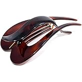 Parcelona French Pelican Tortoise Shell 5" Celluloid No Slip Grip Beak Hair Claw Clips for Women