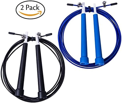 2-Pack 9.8' Jump Rope Steel Joins Speed Skipping Fitness Workout Boxing Double Unders Adjustable