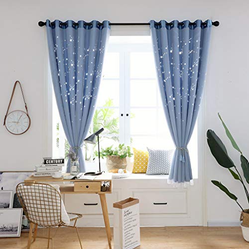 Beyonds Blackout Curtains Panels for Bedroom Meteor Shower 39 x 79 inch Curtain Panels, Window Kitchen Bath Shower Curtain Insulating Room Darkening Blackout Patio Drapes for Living Room - Thumbnail 5