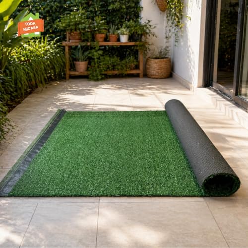 Color Carpet Pasto Sintetico Garden con medida de 5.0x2.0 metros. Altura de 7mm. Color Verde