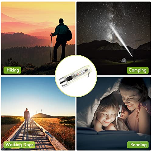 Mini Flashlight, Smrthume Handheld LED Keychain Flashlight Ultra Bright 11 Mode with USB Rechargeable, Waterproof Flash Light Outdoor EDC Torch Gear for Camping Hiking and Emergencies (Fluorescence)