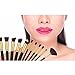 DLFE Makeup Brushes Premium Makeup Brush Set, 11 Pieces Synthetic Kabuki Cosmetics Eyeshadow Face Foundational Brushes with 2 Piece Beauty Sponge (11+2Pcs,Black/Golden)