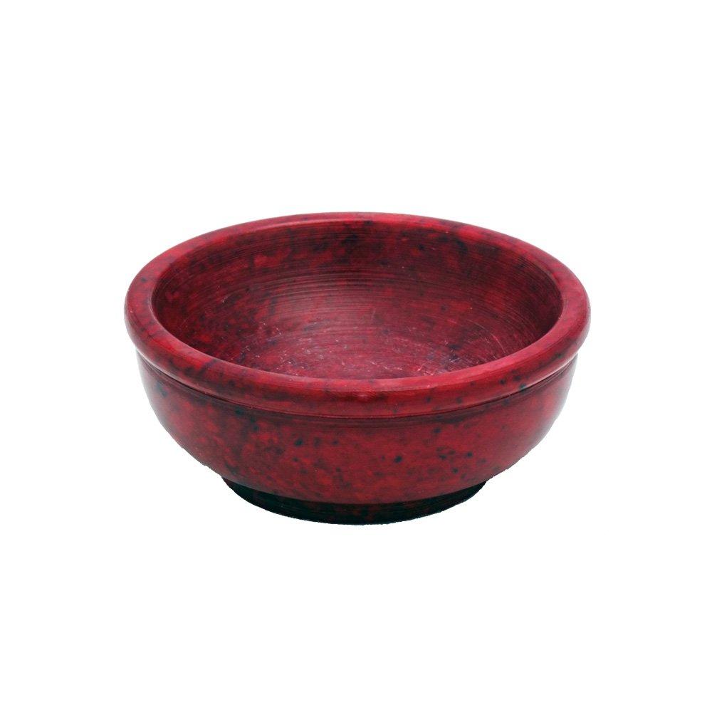 NKlaus incense burner red deco 7,5cm diameter bowl incense burner soapstone 7518