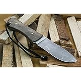 Knife King "Walt Jr." Damascus Handmade Hunting Knife. Comes with a sheath.