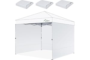 Acepic 3PCS White 210D Waterproof Sidewalls for 10x10 Pop Up Canopy Tent, Fits Most 10x10 ft Canopies, Camping