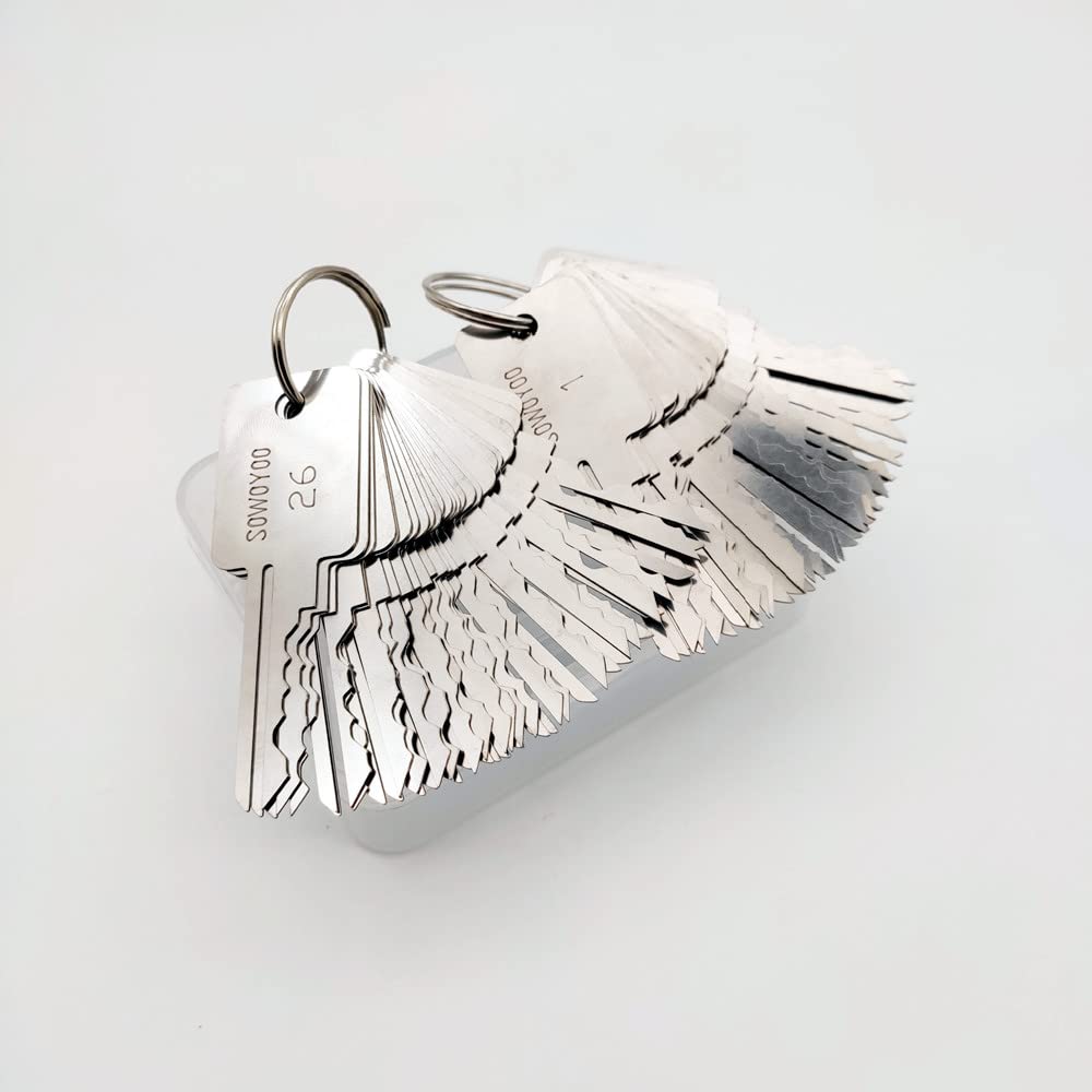 QiDAi 48pcs Master Key Multi Tool for Lock Picking,Stainless Steel 48PCS Jiggler Keys Door Lock Pick Key for Home,Locksmith