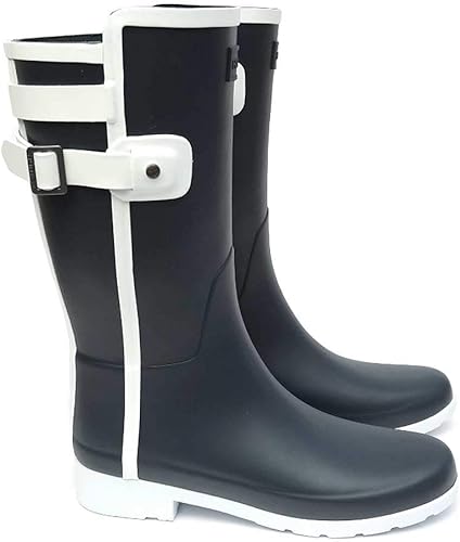 Amazon ハンター レディース 長靴 Wfs75rma オリジナル リファインド スリム フィット コントラスト ショート ブーツ Womens Org Refined Slim Fit Contrast Short Nwt Navewhite Uk5 24 0cm レインシューズ
