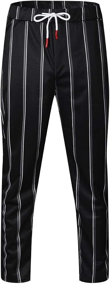 mens striped drawstring pants