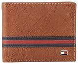 Tommy Hilfiger Men's Yale Double Billfold Wallet, Saddle Tan, One Size