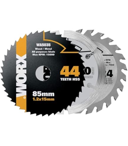 Lame Da Taglio Metallo WORX WA6076.3 Per Tritatutto WX801 - 3 Lame Da 76 Mm - Forti E Durevoli