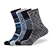 EnerWear 4 Pack Women's Merino Wool Outdoor Hiking Trail Crew Sock (US, Numeric, 9, 11, Regular, Regular, Black/Blue/Multi)