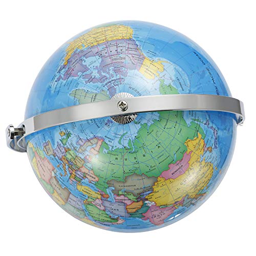 Desktop World Globes 720°Rotation - Educational World Globe with Stand Adults Geographic Gobles Discovery World Globe Educational Toy for Kids - Geography Learning Toy