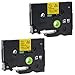 SIENOC Black on Yellow Label Tape P-touch Compatible for Brother TZ TZe 631 Pack of 2