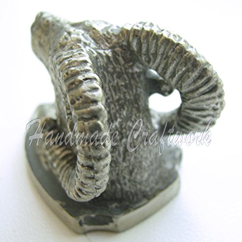 CooB - by Finger Guard & Knives Knife Pommel Bolster Silver/Bronze for Custom Handle Knife Making Lucky Dice Bead for KNIFE LANYARD, PARACORD BRACELETS in GIFT! (ARGALI) - Thumbnail 2