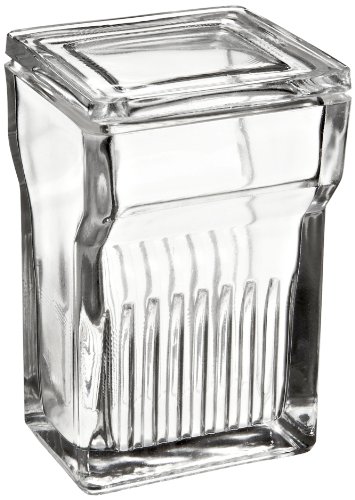 image for Wheaton 900620 Glass Rectangular 250mL Coplin Staining Jar, with Lid (
