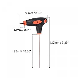 uxcell 2mm Hex Key T-Handle Dual End Wrench