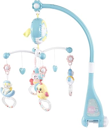 Baby Rattles Crib Mobiles Toys Holder With Lights And Music Rotating Crib Mobile Bed Musical Box Projection For Newborn Infant Baby Boys And Girls Amazon Co Uk Baby