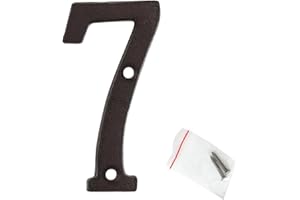 roslyong 3 Inch House Number, Address Numbers for Houses, House Numbers for Outside, Cast Iron Metal Number, Vintage Solid Metal Mailbox Number, Black Home Number 7 (Matching Screws Included)