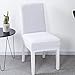 CosyVie Super Fit Universal Stretch Dining Chair Covers, Removable Washable Slipcovers for Dining Room Chairs 6 Pcs/Pack (White)