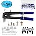 LETB 202 PCS Rivet Nut Tool Kit Set Riveting Nuts, Heavy Duty Hand Blind Riveter Kit Tools, Wrench Threaded Insert Rivnut Included M3 M4 M5 M6 M8,Durable Robust Steel Aluminum Rivets Tool (202 pcs)