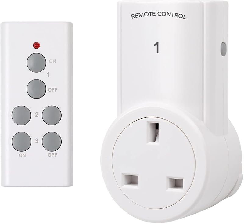 HBN Remote Control Socket 13A 3120W 30m Range 1 Pack Socket + Remote