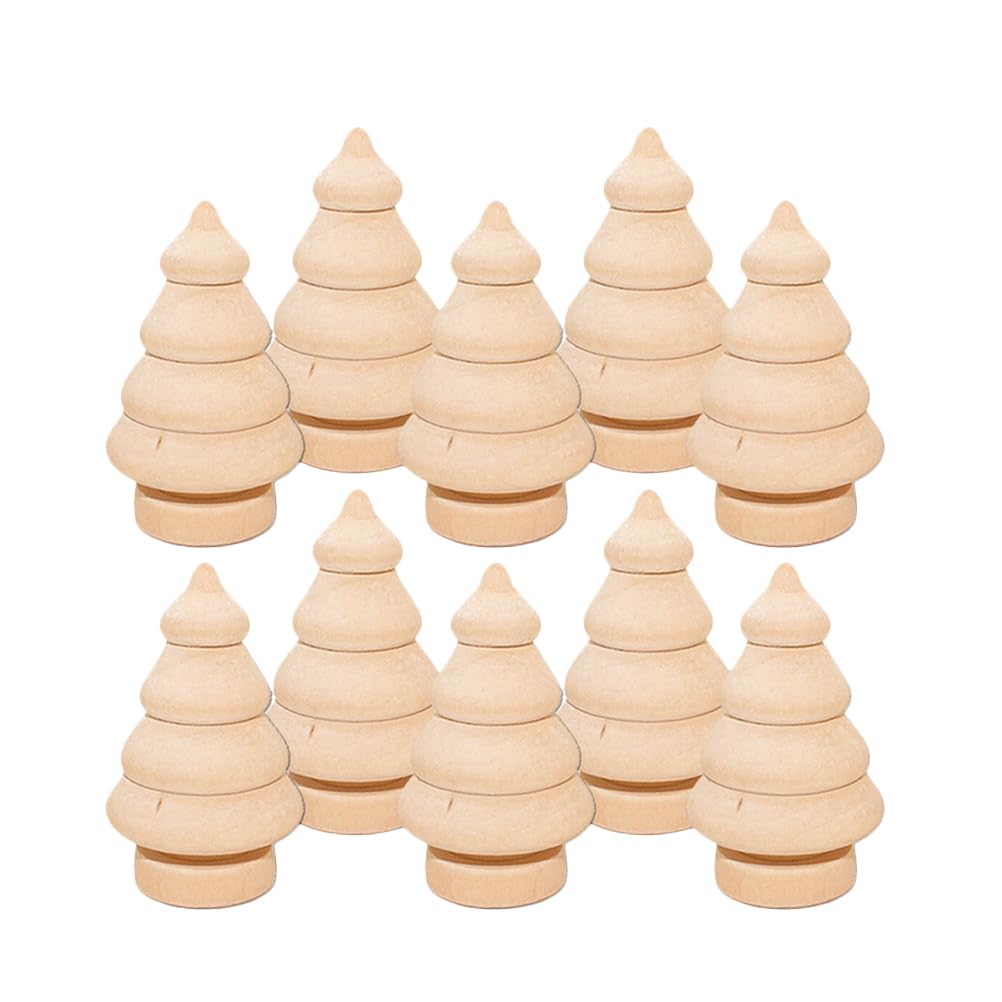ifundom 20Pcs Wood Peg Dolls Unfinished Christmas Tree Wooden People Unpainted Blank Wooden Peg Dolls Figures for DIY Crafts