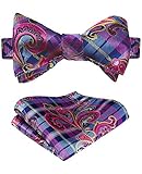 SetSense Men's Paisley Jacquard Woven Self Bow Tie Set